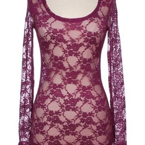 Purple Lace Long sleeve Top