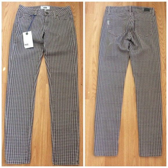 Paige Houndstooth Print Verdugo Skinny Jeans - Picture 2 of 3
