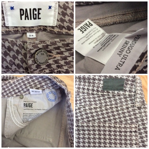 Paige Houndstooth Print Verdugo Skinny Jeans - Picture 3 of 3