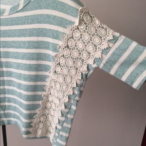 Charlotte Russe teal strip crop top