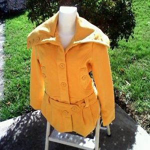 Mustard yellow fall coat
