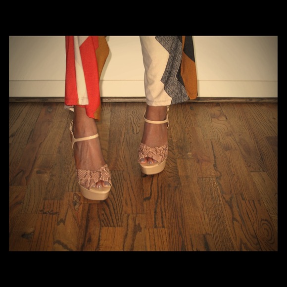 Snake Skin Pattern  Neutral  Strappy Heels