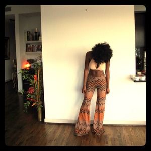 Vintage wide leg multi colored pants!