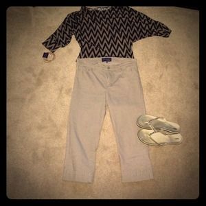 NYDJ denim capris khaki tan jeans