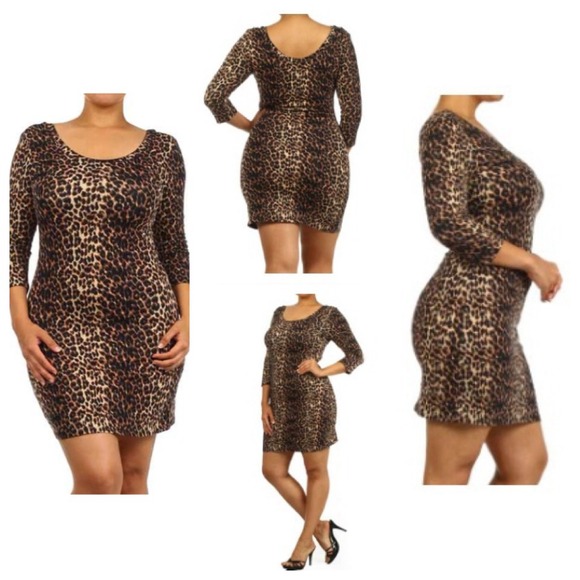Leopard Print Bodycon mini dress (curvy size)