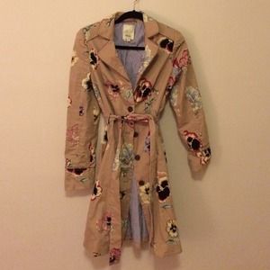 Anthropologie pansy trench coat