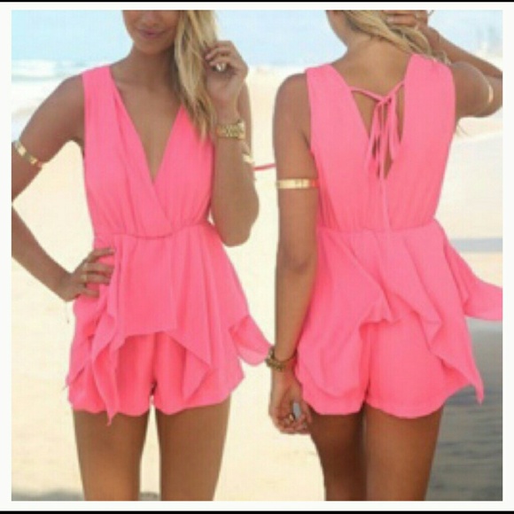 Fabulous coral romper