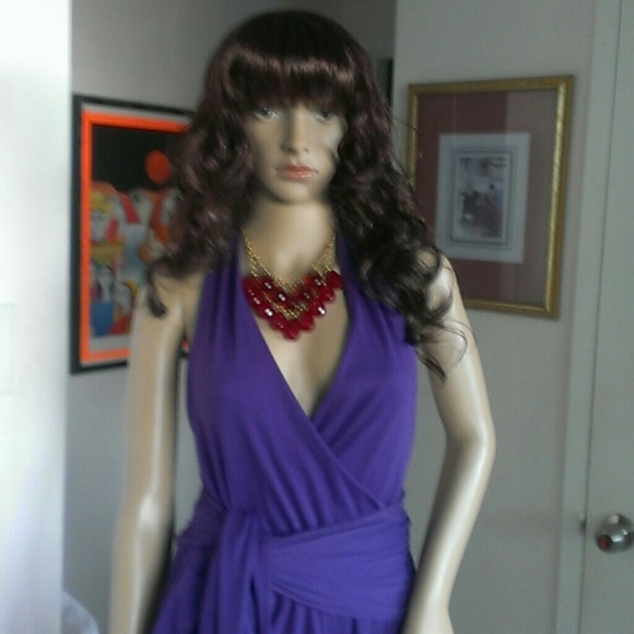 "REDUCED" Sexy Top & Skirt  Halter Purple Dress - Picture 2 of 4