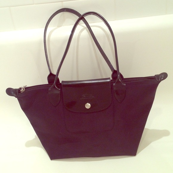 Longchamp Canvas Tote Black on Black