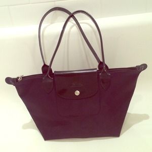 Longchamp Canvas Tote Black on Black
