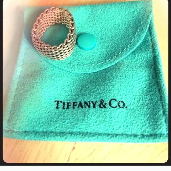 Bundle Tiffany mesh ring and turquoise ring
