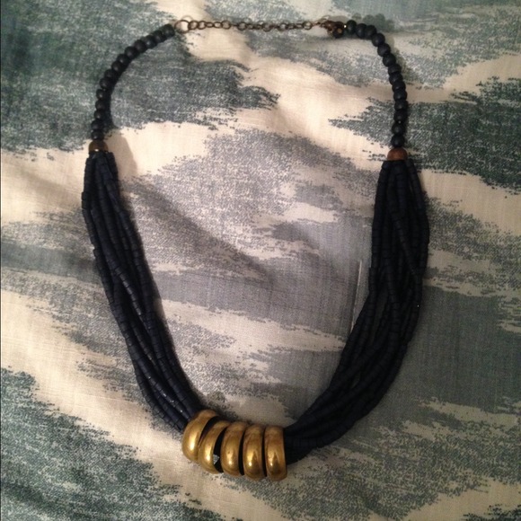 Navy beaded necklace