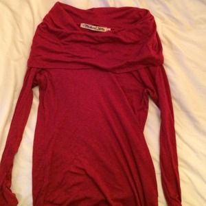 Michael Stars raspberry cowl neck top.