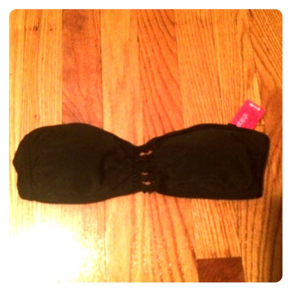 NWT black bandeau bathing suit top