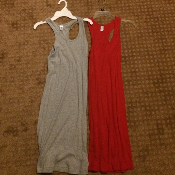 2 American Apparel racerback tank top dresses