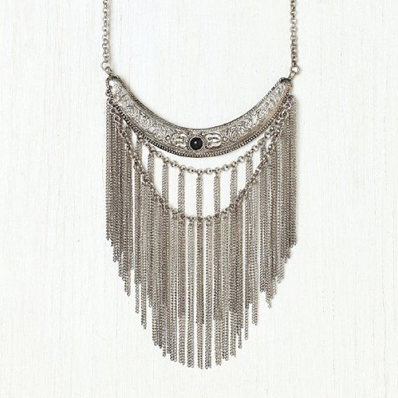 Free People Jewelry - Free People Stone Moon Fringe Collar Necklace
