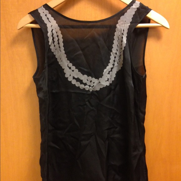 Banana Republic Tops - Banana republic black silk tank with pearl detail