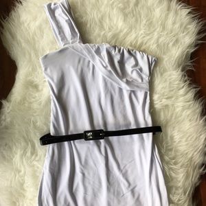 White One Shoulder Party Dress