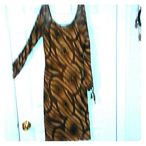 Studio F sz S dress retro pattern sexy n classy
