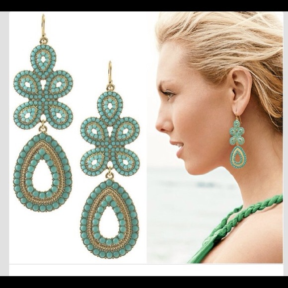 Stella & Dot Capri Turquoise Chandelier Earrings