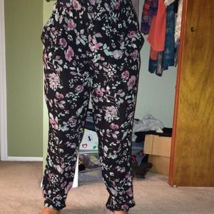 Flower high waisted pants