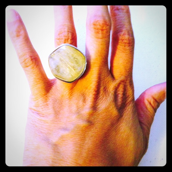 Oversized Quartz and Sterling Silver Ring