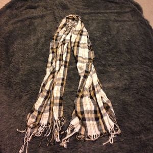 New Black and Gold Plaid Scarf