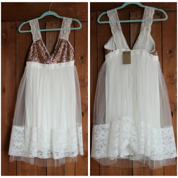 Stunning handmade sequin & lace dress