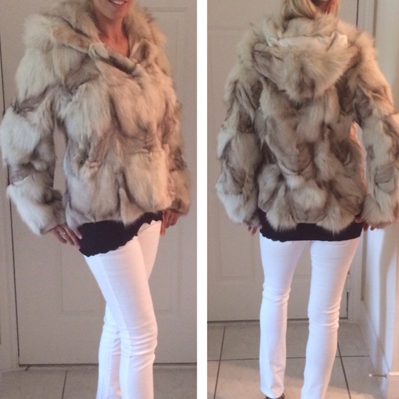 Fox fur coat.