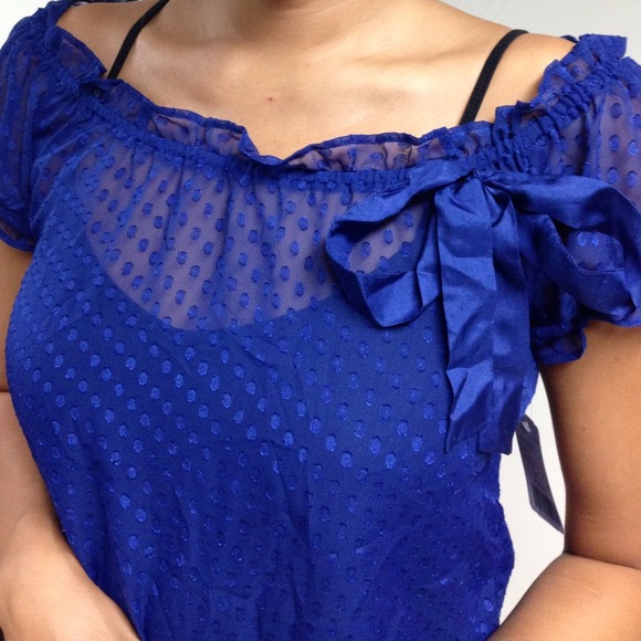 FOREVER 21 BLOUSE IN ROYAL BLUE - Picture 2 of 2
