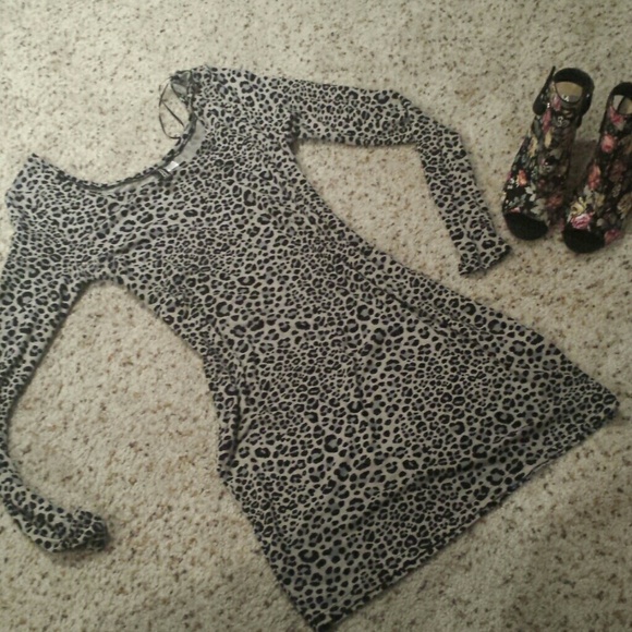 Animal print body con dress