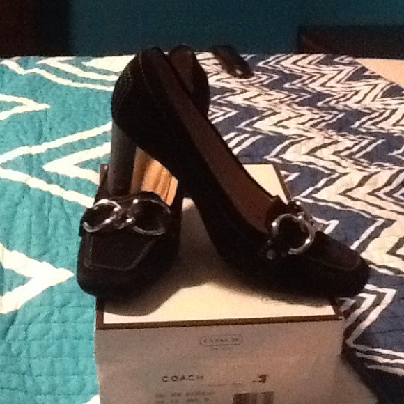 Coach black suede shoes