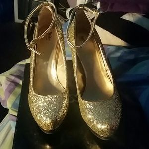 Gold Glitter Shoes