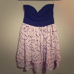 Strapless black and pink dress