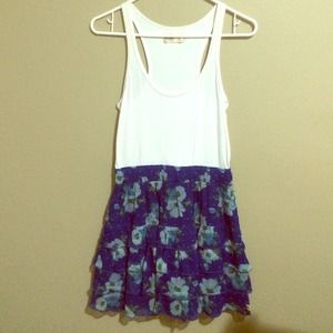 White and blue floral hollister dress