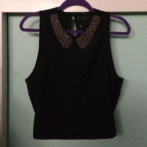 Sequin collar top