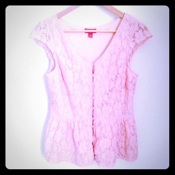 Elle Pink Cap Sleeve Peplum top