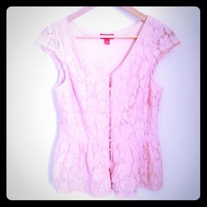 Elle Pink Cap Sleeve Peplum top