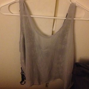 crochet back lavender tank top