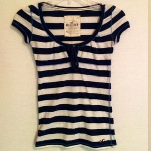 Striped Navy and White Tee