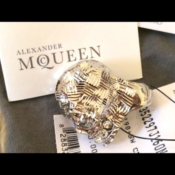 NWT Alexander Mcqueen Swarovski Crystal Ring - Picture 3 of 4