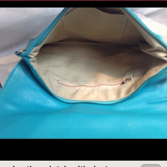 BLUE LEATHER CLUTCH - Picture 3 of 3