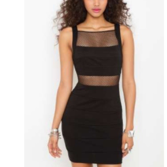 SOLD Mesh bandage dress in black by Nasty Gal