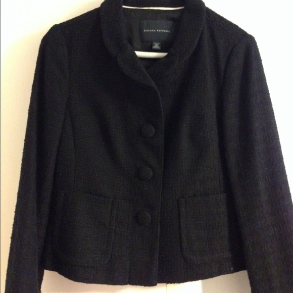 Black boucle blazer - Banana Republic