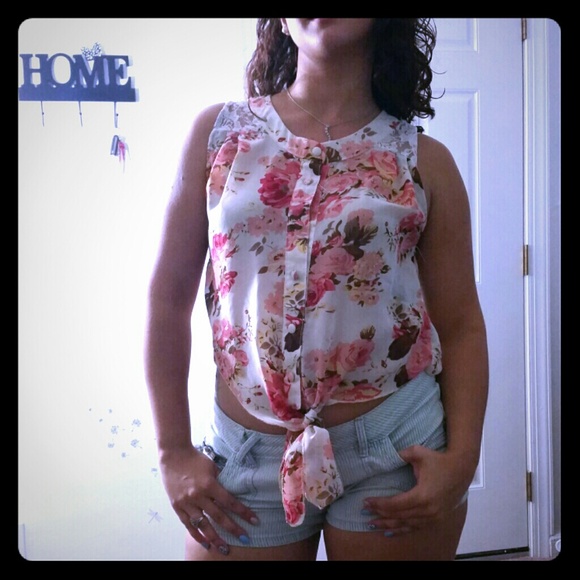 Playful Sheer Floral & Lace Top