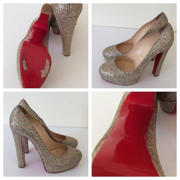 Christian Louboutin glitter heel 38.5 - Picture 2 of 4