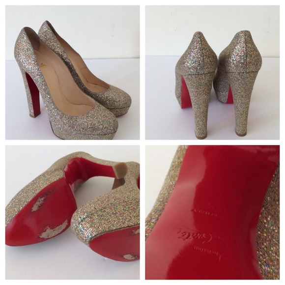 Christian Louboutin glitter heel 38.5 - Picture 3 of 4