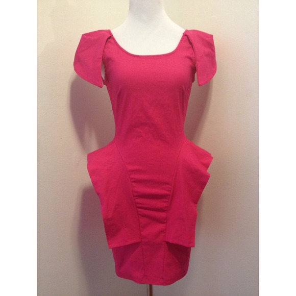 NWOT Pink Peplum Dress