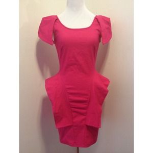 NWOT Pink Peplum Dress