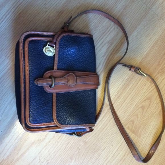 Dooney & Bourke black shoulder bag with tan detail